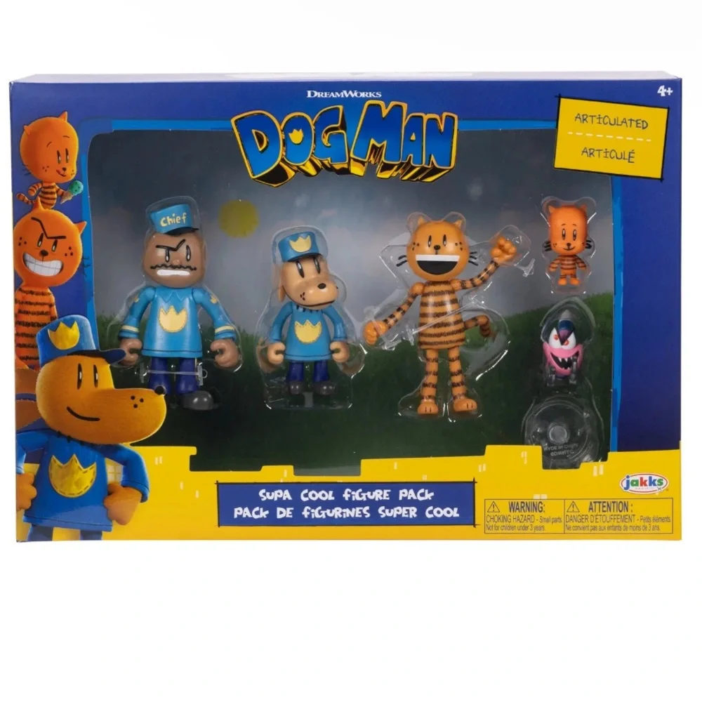 Dream Works Dog Man Super Cool Figure Pack - Blue & Orange
